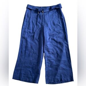 White House Black Market Blue Wide Leg Crop Pants